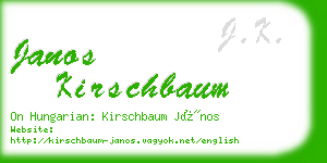 janos kirschbaum business card